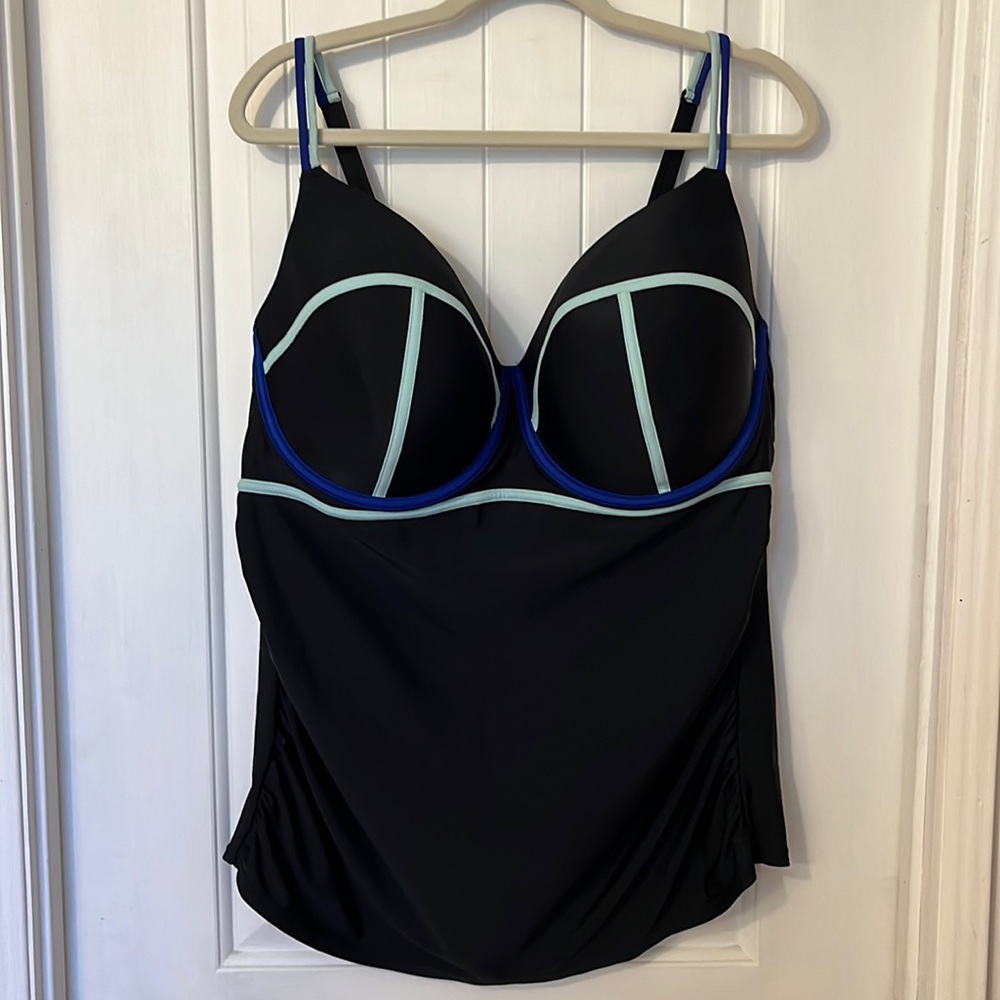Swim by Cacique black tankini size 40G